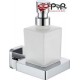 Dosificadores de jabón NUBA NU-99 PyP. Colocación: Con tornillos ó Adhesivo SEALANT. Medida: 9x18x13 cm. Latón Cromo