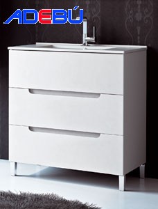 Aquareforma, Mueble de Baño con Tapa y Espejo Sin Lavabo, Mueble Baño  Modelo Brisol 2 Cajones Suspendido, Muebles de Baño