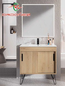▷ Mueble de lavabo con dos puertas correderas Nilo 80 【Comprar online  precios baratos】 Ordoñez
