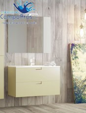 Descubre este moderno mueble Luna suspendido de Campoaras. ¿donde comprar muebles de baño en Barcelona? 