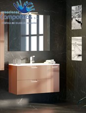 Elegancia y diseño en este original modelo de mueble Luna suspendido Campoaras. Muebles de baño diseños.