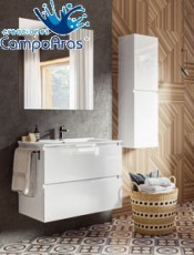 Nuestro mejor secreto es este original modelo de mueble Kloe suspendido Campoaras. Armarios para baño.