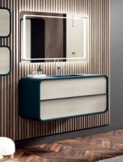 Disfruta de este último modelo de mueble Ovalo suspendido Ordoñez. Muebles de baño con espejo.