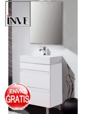 Mueble baño IVO 2 Cajones con Patas Blanco Inve.