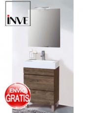 Mueble baño IVO 2 Cajones con Patas Roble Expresso Inve.
