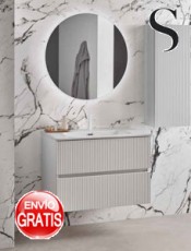 Mueble suspendido Etna dos cajones Blanco Seda