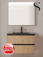 Mueble de lavabo Yuca encimera negro mate