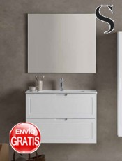 Mueble de baño Alma con encimera de lavabo suspendido .