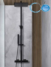 Columna de ducha termostática ÁRTICO Negra
