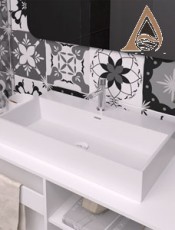 Lavabo GEMINI 75 con Rebosadero Porcelana