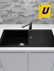 Fregadero Compac Quartz sobre encimera HENARES 86 x 50