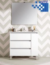 Mueble de baño Teruel moderno con 3 cajones y 1 puerta, diseño funcional y elegante para espacios contemporáneos