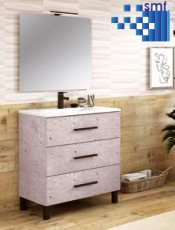 Mueble de baño Murcia 2 cajones, diseño moderno y elegante, optimizado para espacios funcionales y estéticos.