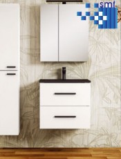 Mueble de baño Málaga suspendido con 2 cajones, diseño moderno y funcional para espacios elegantes y minimalistas.