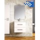 Mueble de baño Málaga de 2 cajones suspendido en diseño moderno y funcional, ideal para optimizar el espacio del baño