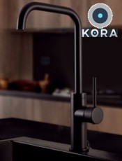 Grifo de cocina ELBA en color negro, diseño elegante y moderno con acabado mate. Ideal para cocinas contemporáneas,