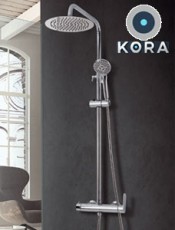 Columna de ducha monomando Koba II en acabado cromo: diseño elegante y funcional, ideal para baños modernos. Calidad y confort