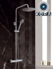 Columna de ducha monomando Kronos en cromo: diseño moderno, alta calidad y funcionalidad para baños elegantes