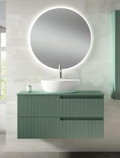 Mueble de baño Cecilia con lavabo sobreponer, diseño suspendido. Elegancia, funcionalidad y calidad para tu hogar