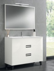 Mueble de baño LARA: diseño moderno, con patas y 3 cajones espaciosos. Calidad y estilo ideal para tu baño.