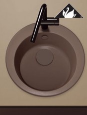 Fregadero sobre encimera circular DENIX 478 mm, diseño compacto y elegante, ideal para cocinas modernas en España