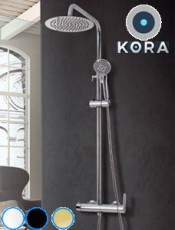 Columna de ducha monomando Koba II en acabado cromo: diseño elegante y funcional, ideal para baños modernos. Calidad y confort