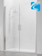 Hidroglas mampara Ébano frontal de 2 hojas abatibles. Fabricación a medida. Envío gratis