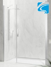 Hidroglas mampara Ameca frontal de 1 hoja abatible y 1 hoja fija. Fabricación a medida. Envío gratis