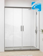 Hidroglas mampara Támesis frontal de 2 hojas correderas y 2 hojas fijas. Fabricación a medida. Envío gratis