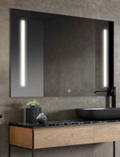 Espejo Myanmar con iluminación LED frontal, diseño moderno, ideal para baños elegantes y funcionales.