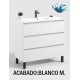 KLOE Mueble de baño 3 cajones con patas Blanco Mate