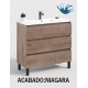 KLOE Mueble de baño 3 cajones con patas Niagara