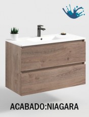 Mueble KLOE suspendido Laminao moderno y elegante, ideal para baños contemporáneos, diseño funcional y minimalista.