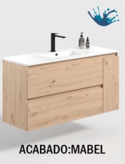Descubre este funcional mueble Kloe suspendido de melamina. ¿donde comprar muebles de baño baratos en Madrid?