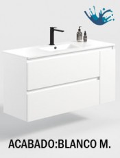 Nuestro mejor secreto es este original modelo de mueble Kloe suspendido 2 cajones y puerta Blanco Mate. Armarios para baño