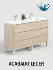 KLOE Mueble de baño 6 cajones con patas doble seno melamina