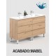 KLOE Mueble de baño 6 cajones con patas doble seno melamina