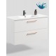 NEOS Mueble de baño con lavabo suspendido 2 cajones Blanco Mate