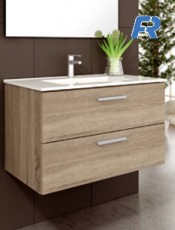 Grandes descuentos en este increíble mueble Menorca suspendido Adebu. Muebles de baño con lavabo.