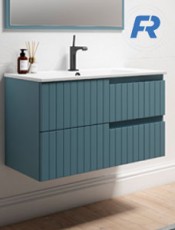 El elegante conjunto de muebles de baño suspendidos Cecilia con lavabo. Su diseño moderno y funcional