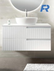 Mueble de baño suspendido CECILIA sobreponer Suspendido Blanco Mate