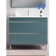 Mueble de baño barato SIMBOL con 2 cajones y patas Azul, diseño funcional y elegante. ¡Calidad al mejor precio!