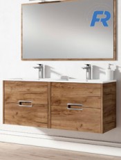 Mueble de baño LARA Suspendido doble seno Tabaco Craft