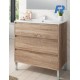 Mueble de baño moderno VELA 3 cajones Roble Bardolino.