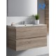 Mueble de baño suspendido BOX 2 cajones Roble Bardolino