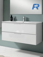 Mueble baño suspendido BOX Blanco Mate 2 cajones: Diseño moderno, ahorro de espacio y máxima funcionalidad para tu baño.