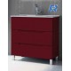 Mueble de baño 3 cajones CABO Burdeos