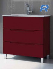 Mueble de baño 3 cajones CABO Burdeos