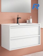 El mueble de lavabo Laura Blanco Mate suspendido combina elegancia y un diseño moderno. Con líneas limpias y minimalistas