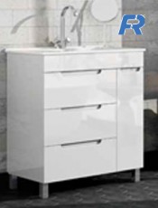 Compra este último modelo de mueble Noa con patas al suelo Blanco Brillo. Muebles de baño ultimas tendencias.